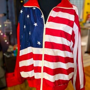 90s American flag puffer jacket